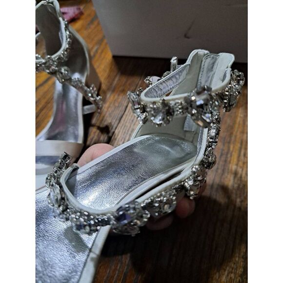 New 7 Huibaogong Ivory Low Block Chunky High Heel Special Occasion Dress Shoes - Picture 10 of 13